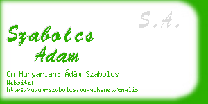 szabolcs adam business card