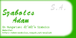 szabolcs adam business card